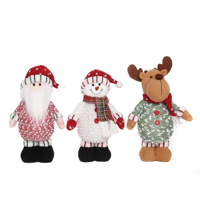 Cross Border New Christmas Decorations Can Be Illuminated Santa Claus Snowman Elk Figure Ornaments Lighting Standing Doll Ornaments