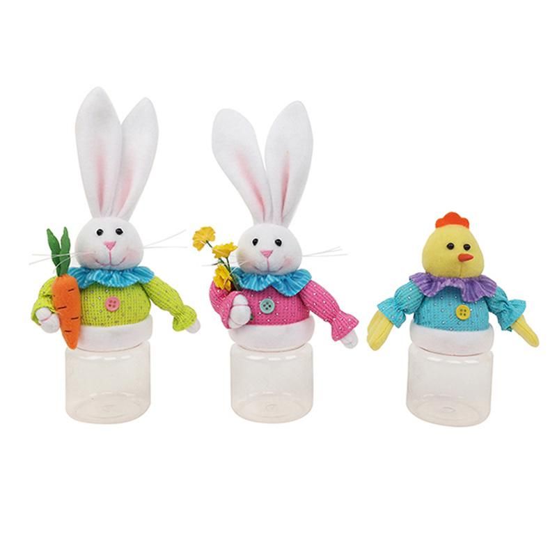 OEM/ODM Wholesale Easter Candy Jar Fleece Fabric Promotional Gift & Candy Storage Promotion Present Rabbit Banny Easter Candy Jar