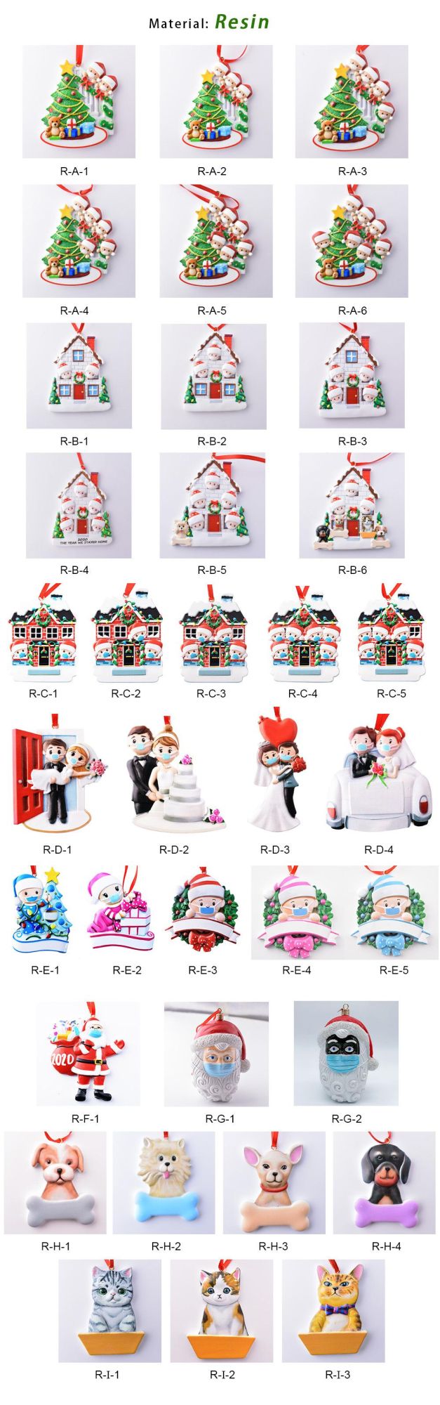 Xmas Ornament Decorations in Bulk Survivor Family Personalised 2020 Christmas Decorations