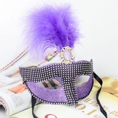 Purple Leather Christmas Masquerade Mask