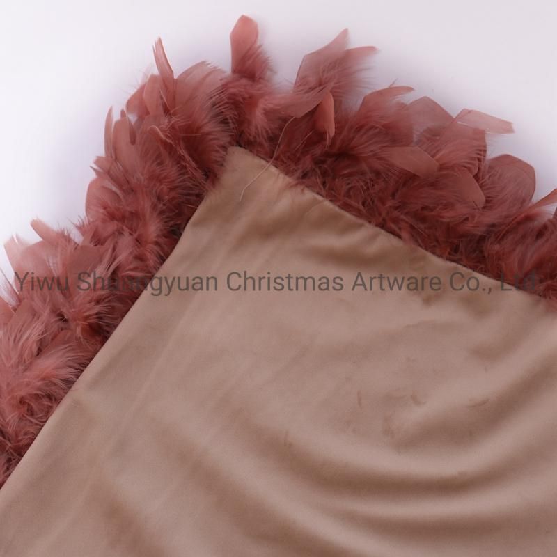 New Design Christmas Bolster Pillow with Feather for Holiday Wedding Party Home Decoration Hook Ornament Craft Gifts