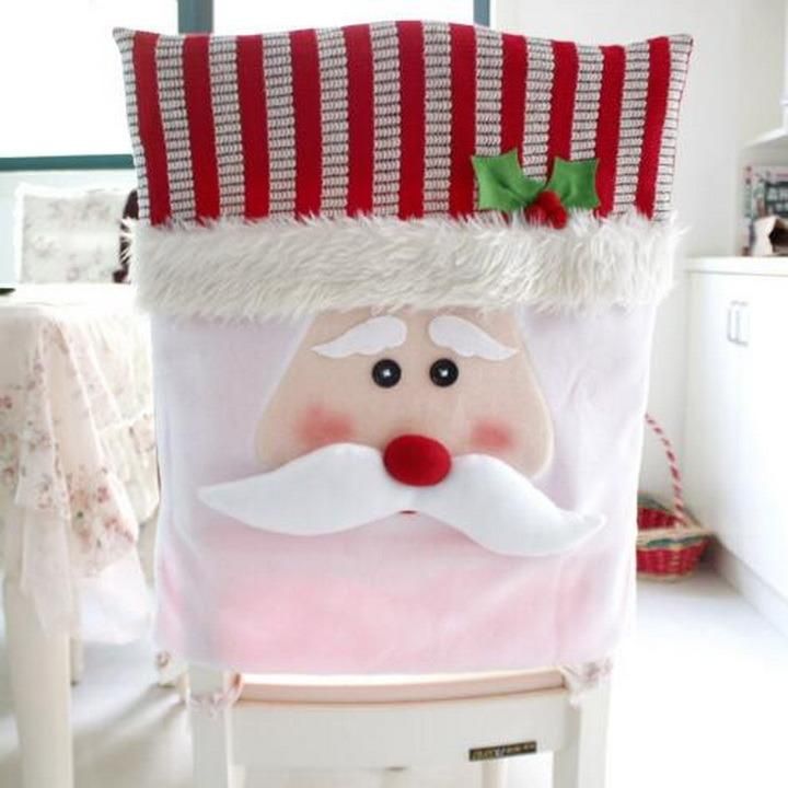 Santa Claus Snowman Chair Cover