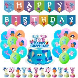 Blue Dalmatian Birthday Theme Decoration Banner Spiral Pendant Balloons