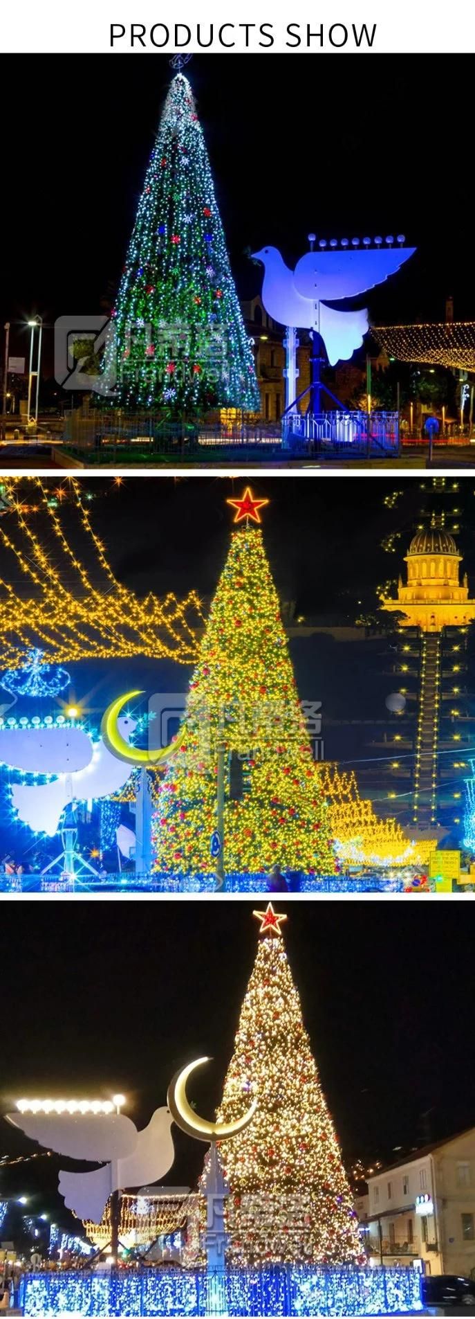 Custom Christmas Outdoor 40m 35m PVC PE Giant Simulation Christmas Tree