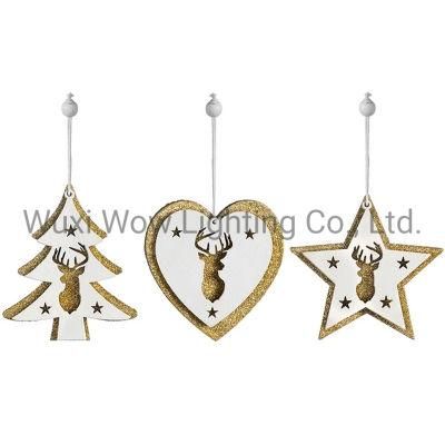 Set of 6 Hanging Christmas Decorations 9 Cm