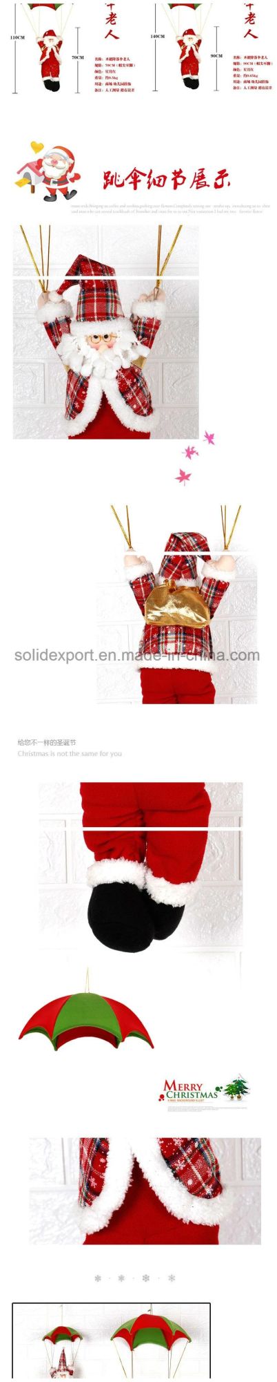 Santa Claus Skydiving Christmas Decoration for Shopping Mall Home Kindergarten
