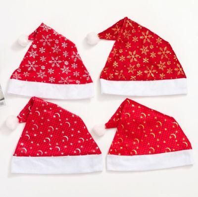 Single Layer Non-Woven Fabric Hot Stamping Hot Snowflake Hat Christmas Hat