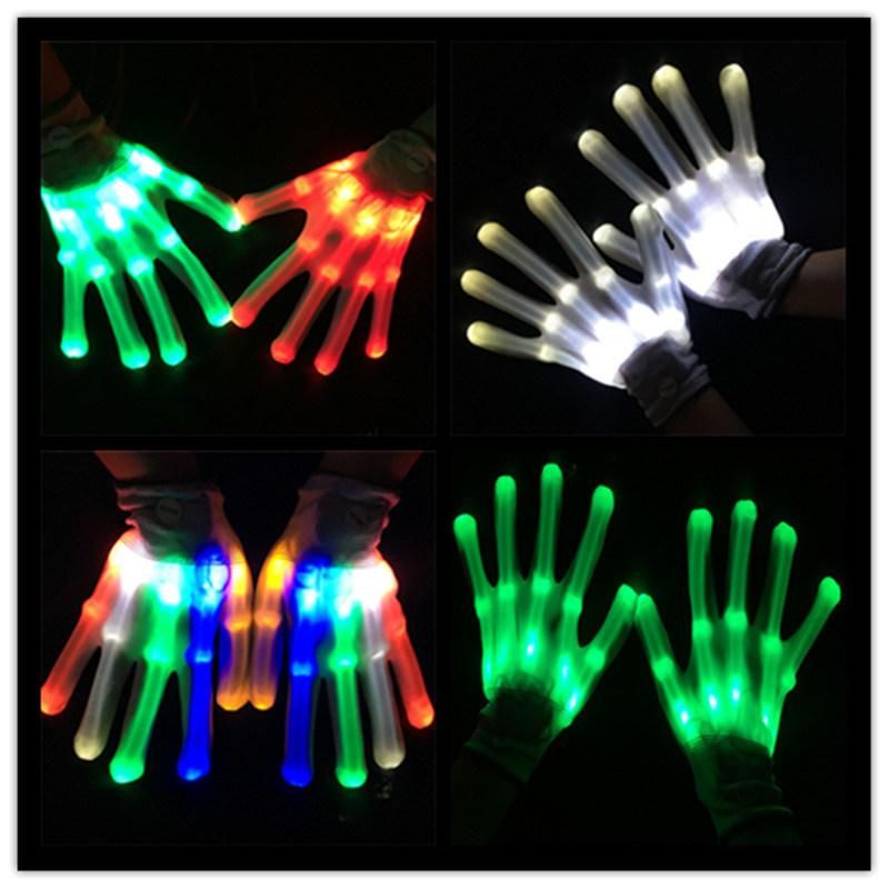 Luminous LED Gloves Halloween Gifts Flashing LED Light Gloves Glow Gloves Rainbow Fluorescent Gloves Party Supplies