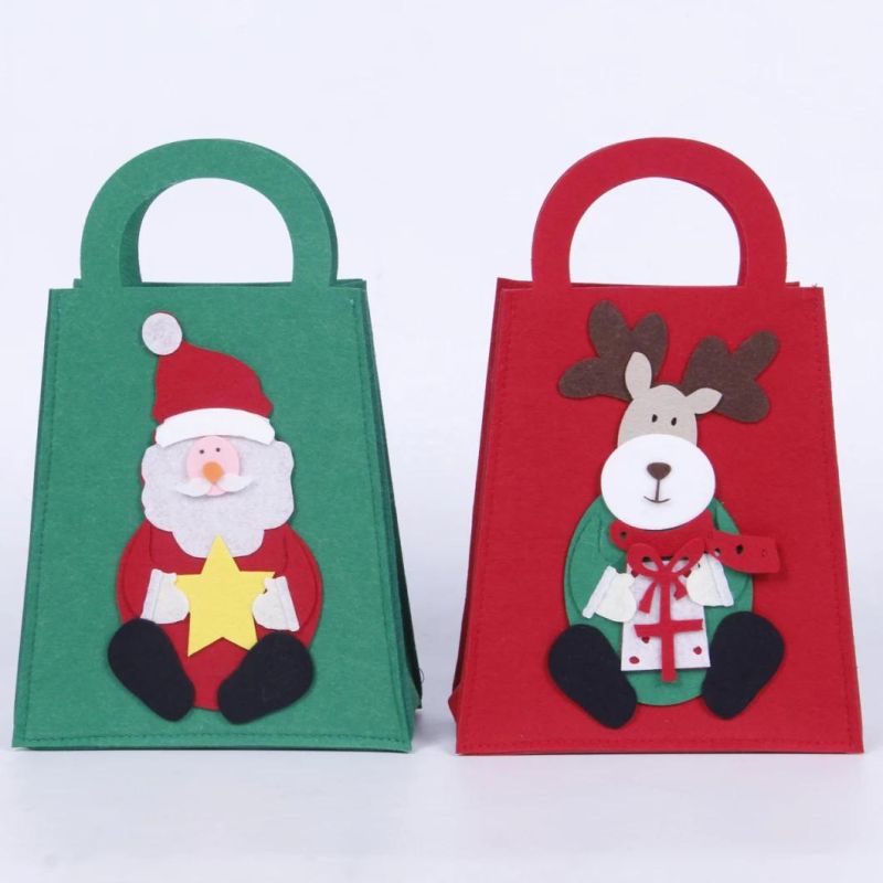 Cute Snowman Wool Felt Christmas Gift Bag for Kids in Customized Colors
