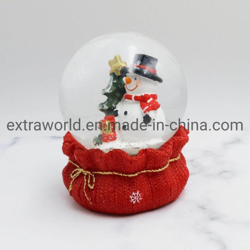 65mm Christmas Gift Snowman Snow Globe for Home Decorating