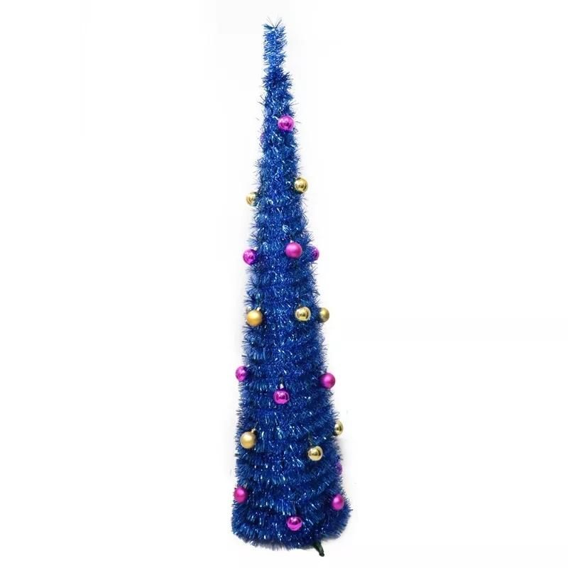 5 FT Pop up Tinsel Christmas Tree for Home Indoor Decoration, Shiny Christmas Tree