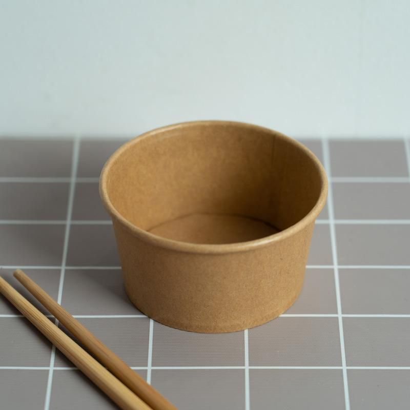 Custom Logo Printed PLA Line Biodegradable Brown Kraft Paper Cup