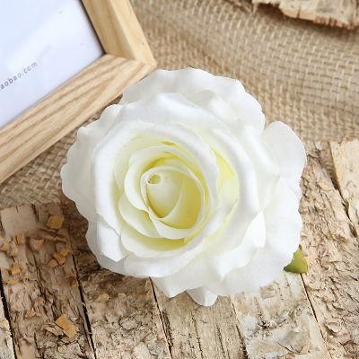Hotsale Decorative Silk Cream Roses Flower Head, Artificial Flowers Heads for Wedding Flowers Accessories Make Bridal Hair Clips Headbands Dress
