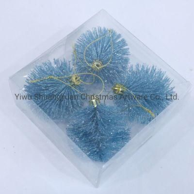 8cm Colorful Hanging Pine Needle Ball Tree Baubles
