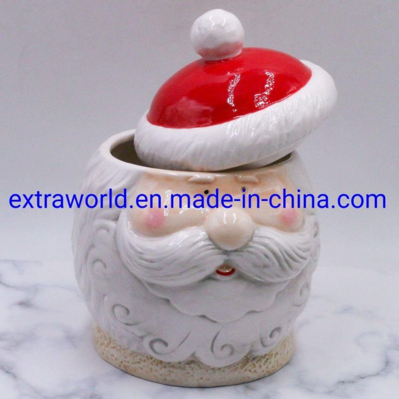 Hot Sell Santa Claus Ceramic Airtight Canister