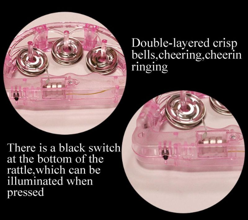 LED Flashing Tambourine Rattles Toy Hand Tamborine Luminous Gift Music