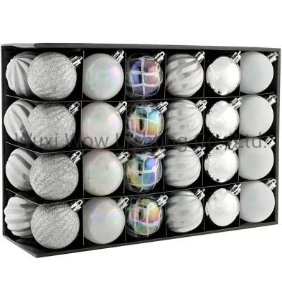 Shatterproof Luxury Christmas Tree Baubles 48-Piece - Silver