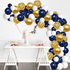 12 Inch Blue Gold Balloon Garland Arch for Boy Baby Shower Decorations
