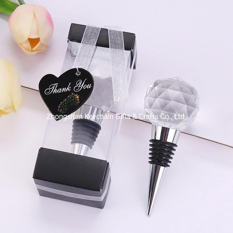 High Quality Metal Silver Champagne Stopper Creative Wine Bottle Stopper with Crystal Ball