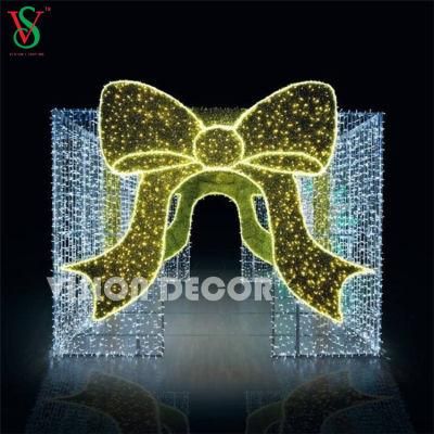 3D LED Gift Box Motif Lights Outdoor Christmas Commercial Display