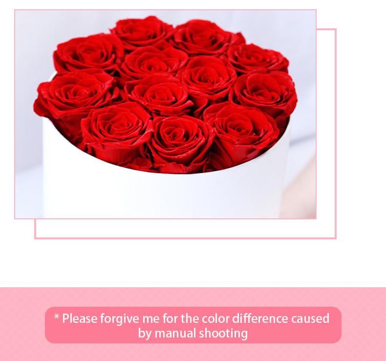 Eternal Rose- Preserved Flower Rose Handmade Fresh Flower Rose with Acrylic Box for Valentine′s Day Mother′s Day Christmas Anniversary