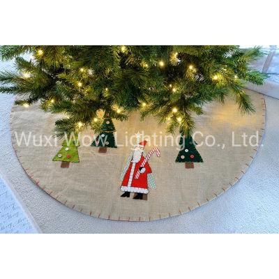 Santa Christmas Tree Skirt Decoration, 122 Cm - Brown/Multi-Colour