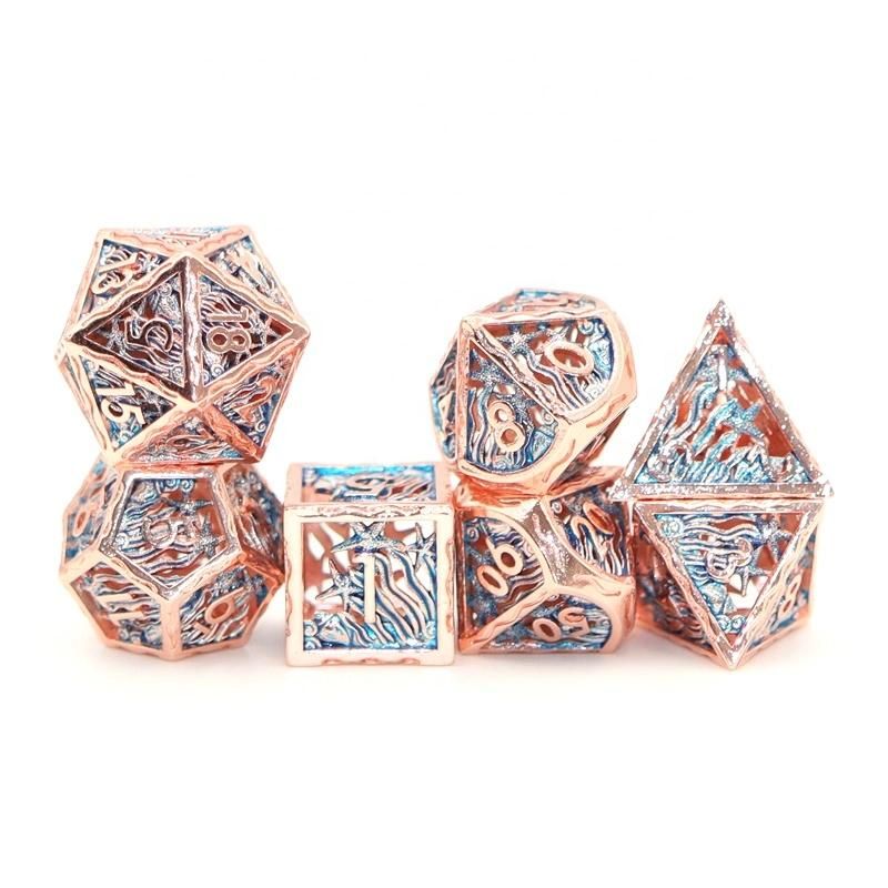 Professional Custom Metal Dnd Dice Set Polyhedral D10 D6 D20 Dice for Dungeon and Dragon Rpg Mtg Board Game