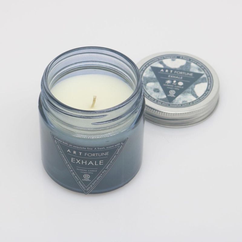 Wholesale Blue Printed Scented Jar Candle Gift Set