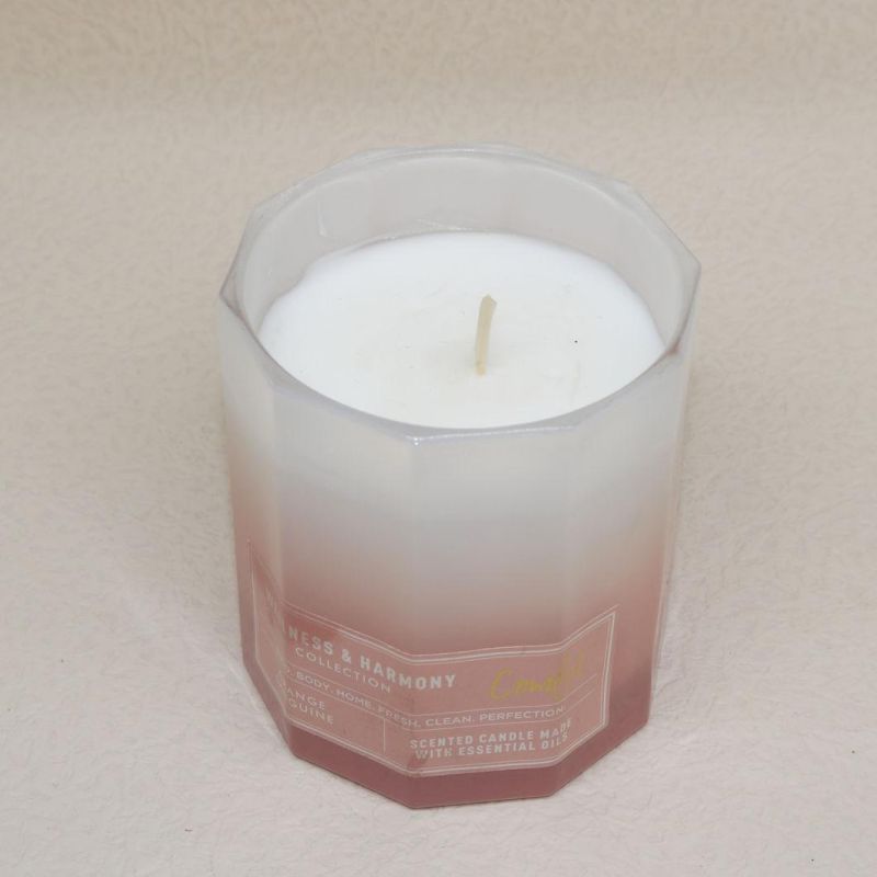 Gradient Pink Glass Jar Candle for Wedding Decoration