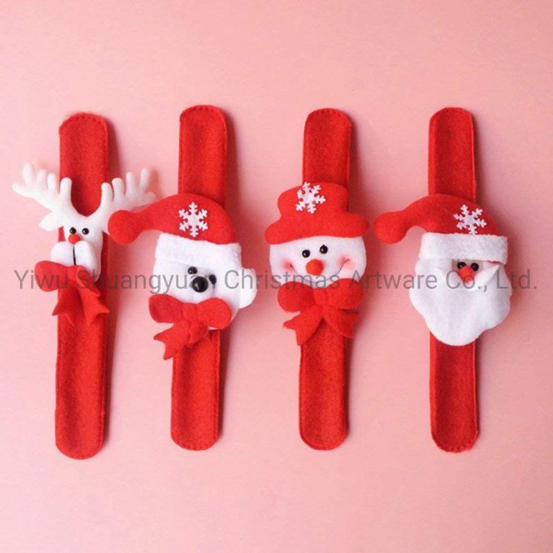 Newly Xmas Slap Circle Bracelet Wrist Band Christmas Slap Band with LED Light