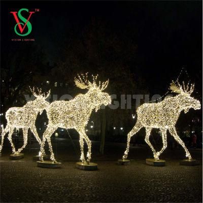 Outdoor Waterproof Large Christmas Illuminated Reindeer Motif Lights