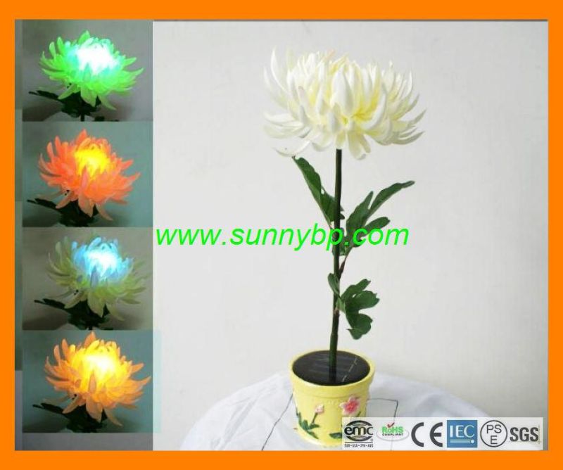 Color Changing Solar Power Flower Light as Rose Shape