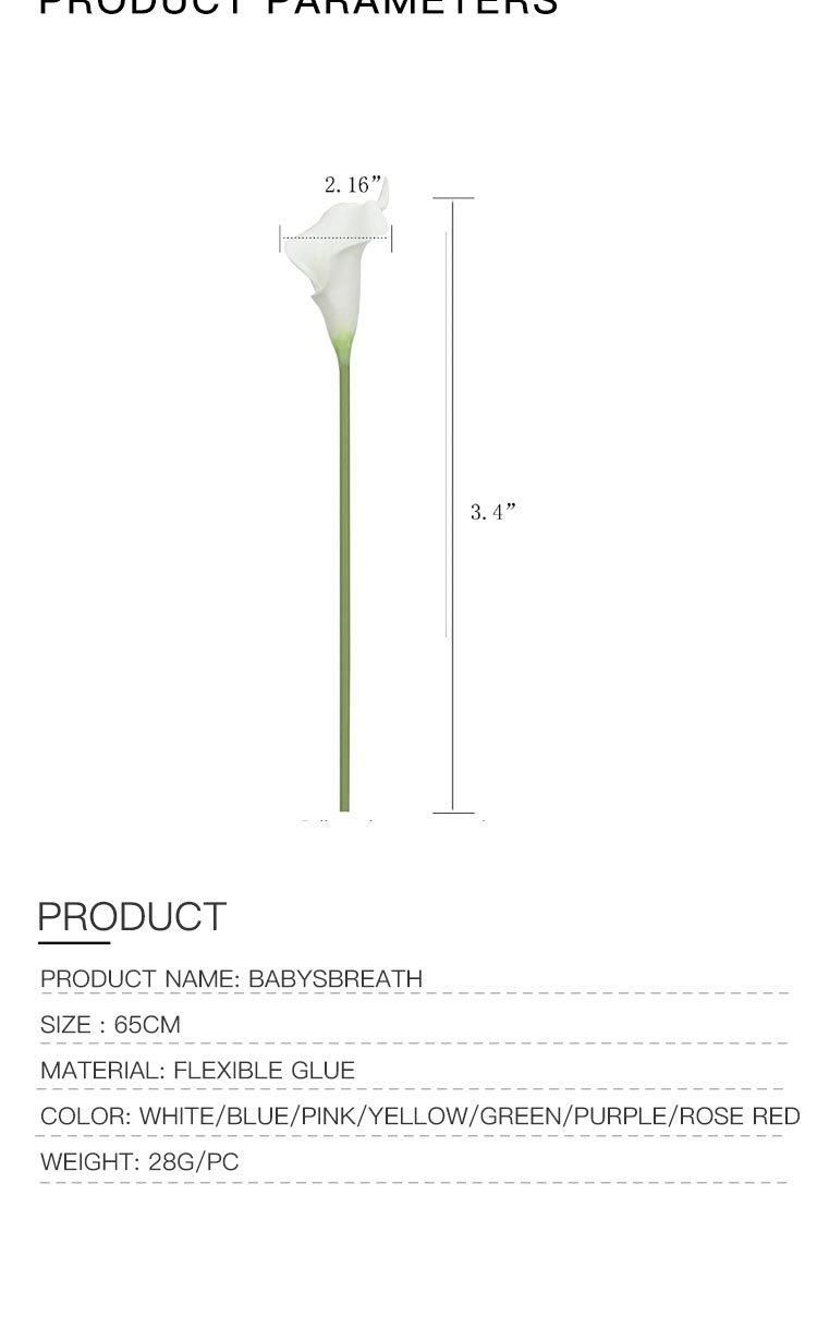 PU Calla Lily Bridal Wedding Party Decor Bouquet Latex Real Touch Flower Artificial Flowers