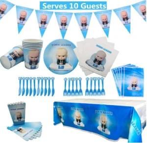 Baby Boss Party Birthday Supplies Tablecloth Paper Cup Plate