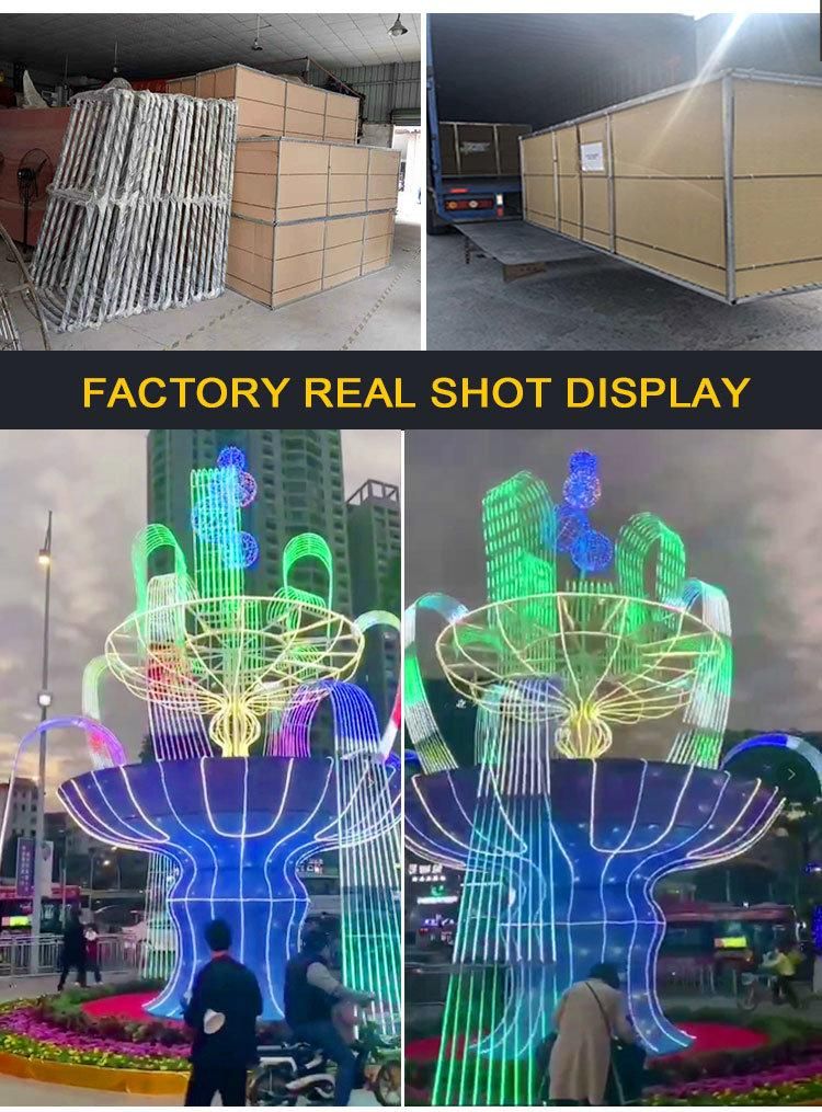 New Year Festival Decoration LED 3D Structure Fountain Motif Lights
