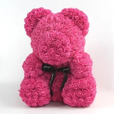 Teddy Bears with Box Flower 40cm 25cm Roses Valentines Foam Heart Red Gift Gifts Artificial Mini Preserved Valentine Rose Bea