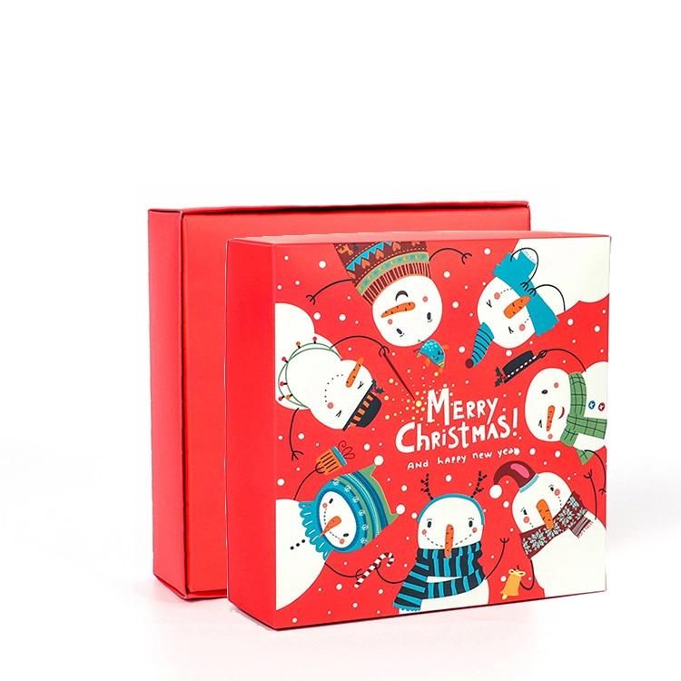 Gift Box OEM Custom Logo Printed Red Color Christmas Paper Gift Packaging Box