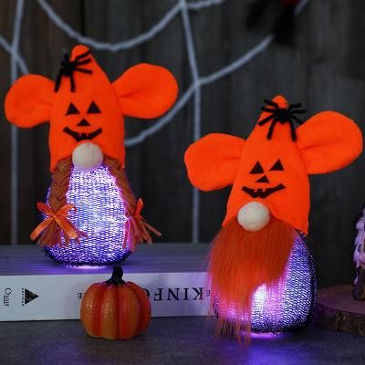 Amazon&prime; S New Cross Border Halloween Ear Spider Doll Ornaments Without a Face Light Ball Ornaments