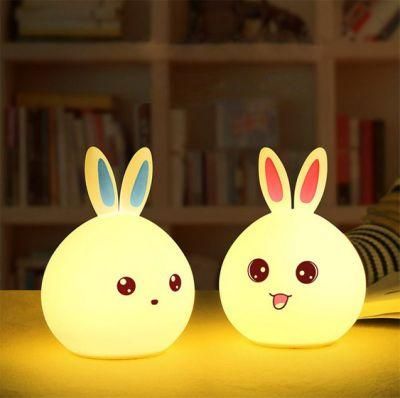 Rabbit Silicone Lamp Portable LED Bunny Lamp USB Rechargeable
