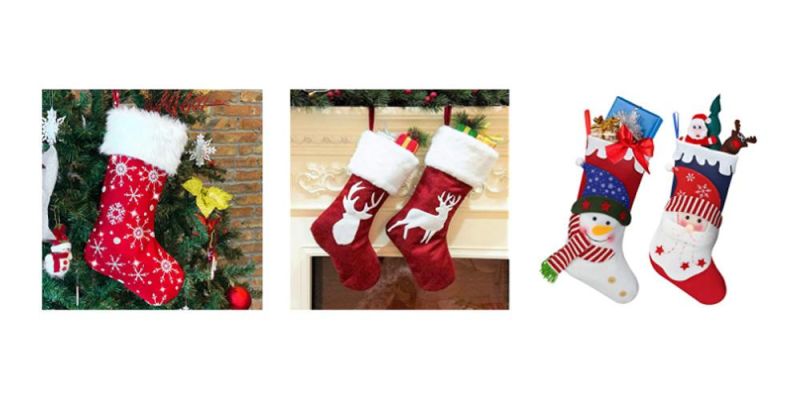Plaid Dog Paw Sock Christmas Stocking Christmas Tree Pendentif Gift Bag