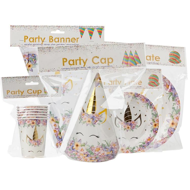 Factory Hot Sale Cheap Paper Unicorn Theme Party Supplies