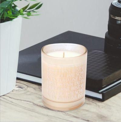 Matte Orange Empty Glass Candle Jars with Wooden Lid Metal Lid