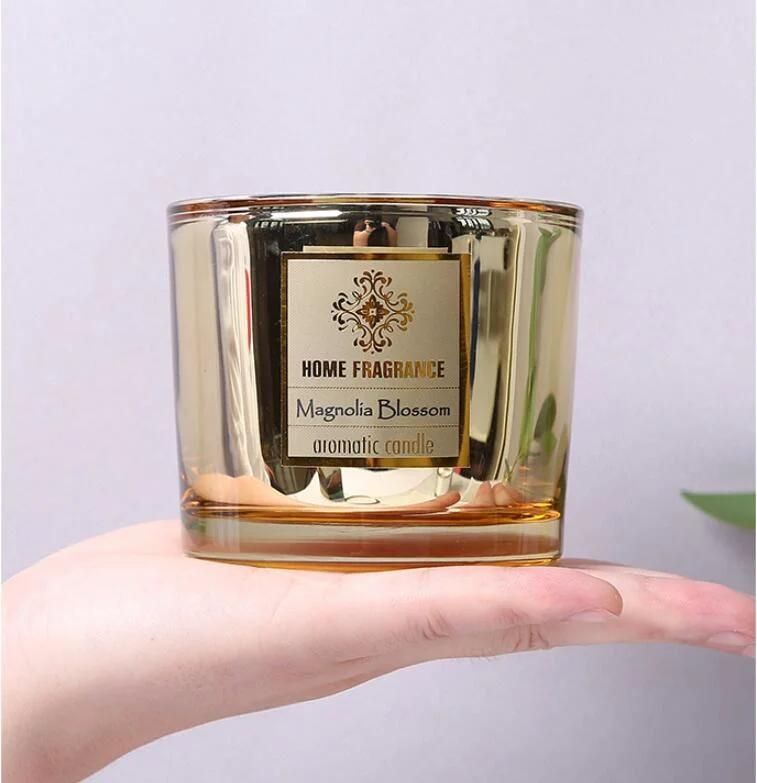 Electroplated Thick Wall Colors Glass Candle Jar Tumbercandle Holder