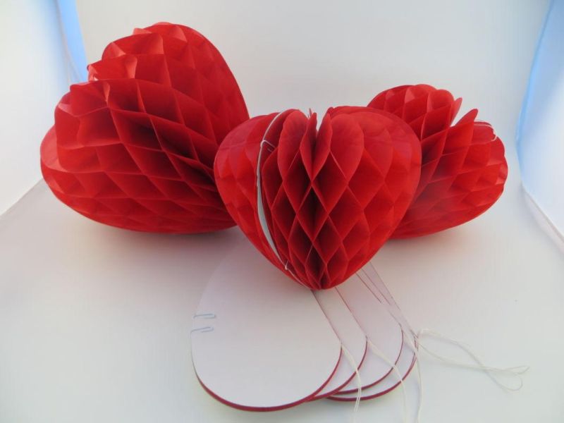 Wedding Decorations Heart-Shaped Hanging Honeycomb Paper Ball