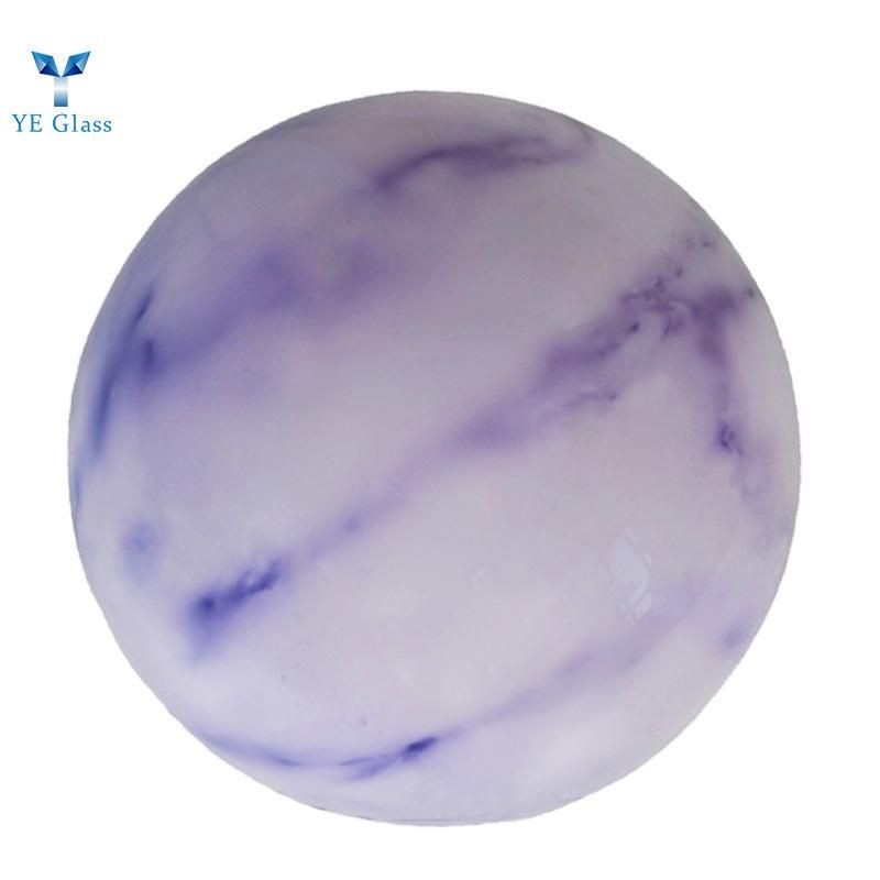 Customized Purple Marble Veins Glass Balls for Festival Decoration