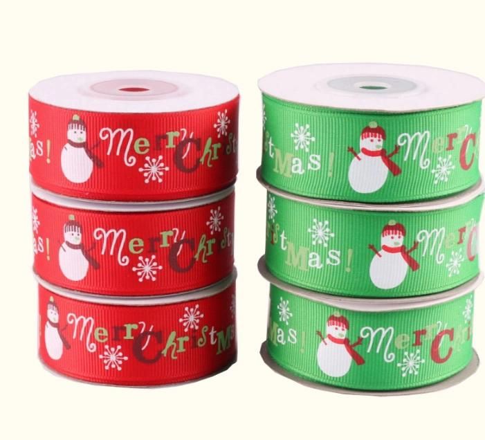 Professional Supplier Kinds of Christmas Ribbon Printing Polyester Ribbon Wedding Decorative Ribbon Gift Box Packaging Printing Hot Gold Ribbon