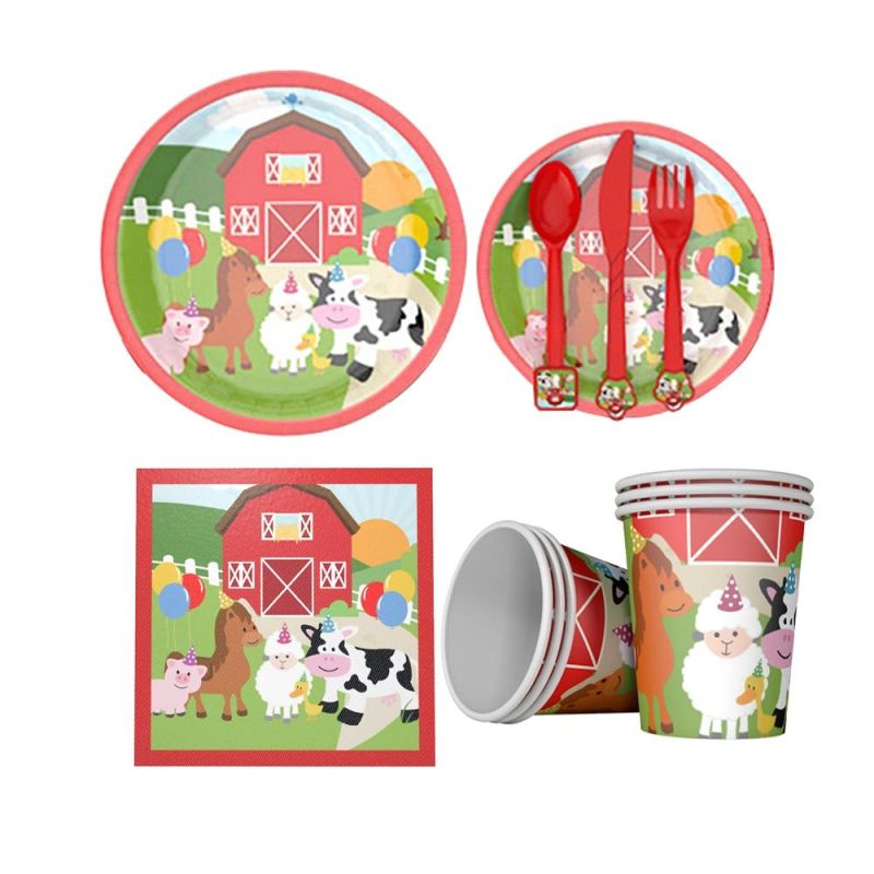Animas Theme Green Color Customized Pattern Party Sets Display