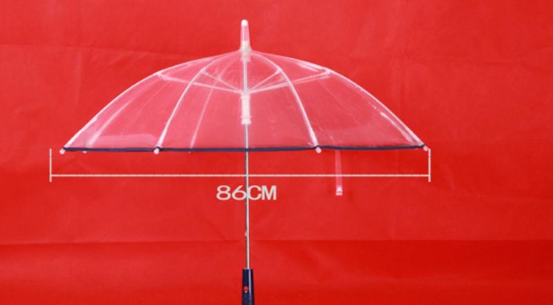 LED Light Transparent Umbrella Flashlight Glowing Umbrella Long Handle