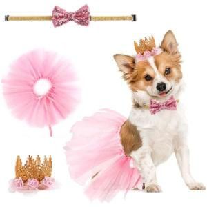 Pet Birthday Party Decoration Cat &amp; Dog Crown Collar Banners Pet Party Supplies