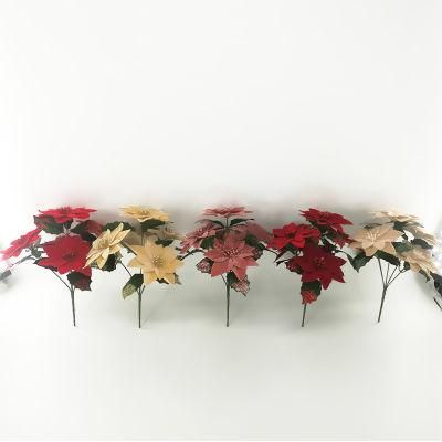Wholesale Silk Artificial Flower Christmas Picks for Xmas Decoration